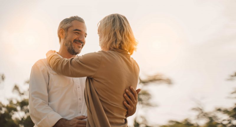 Couple embracing